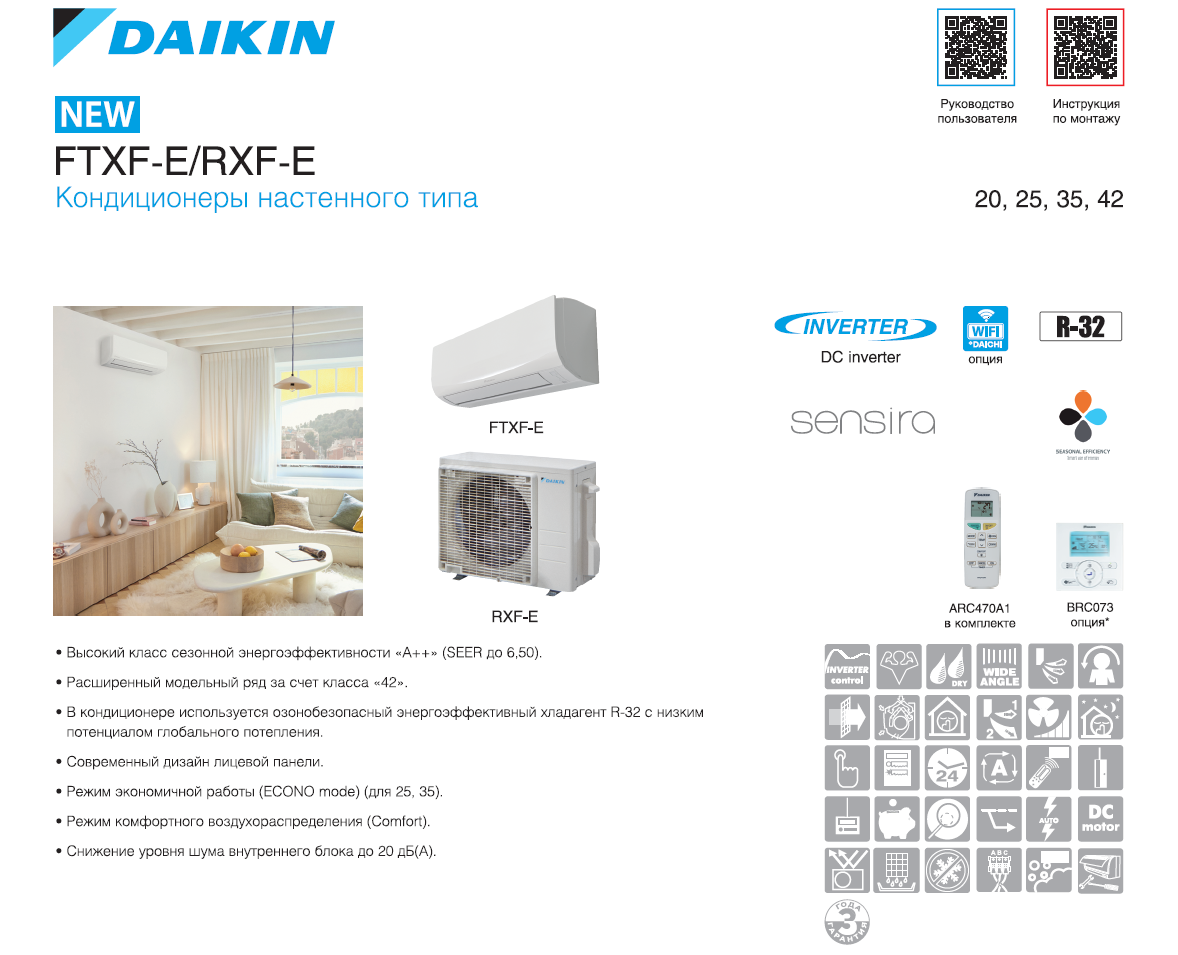 Daikin FTXF-E Sensira